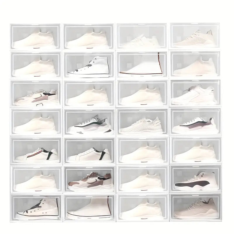 Foldable Stackable Shoe Storage Box and Rack