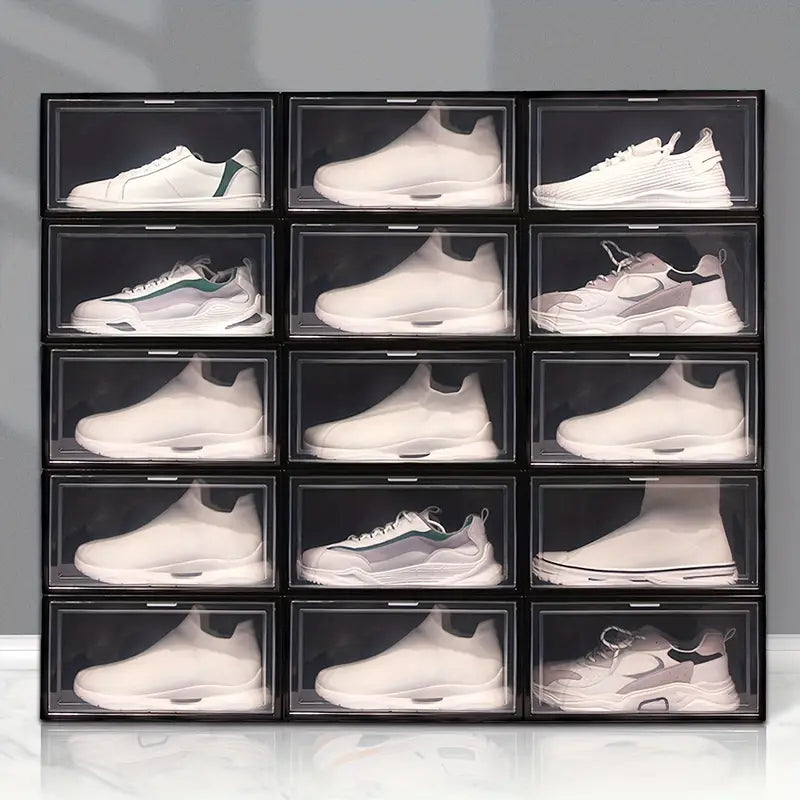Foldable Stackable Shoe Storage Box and Rack